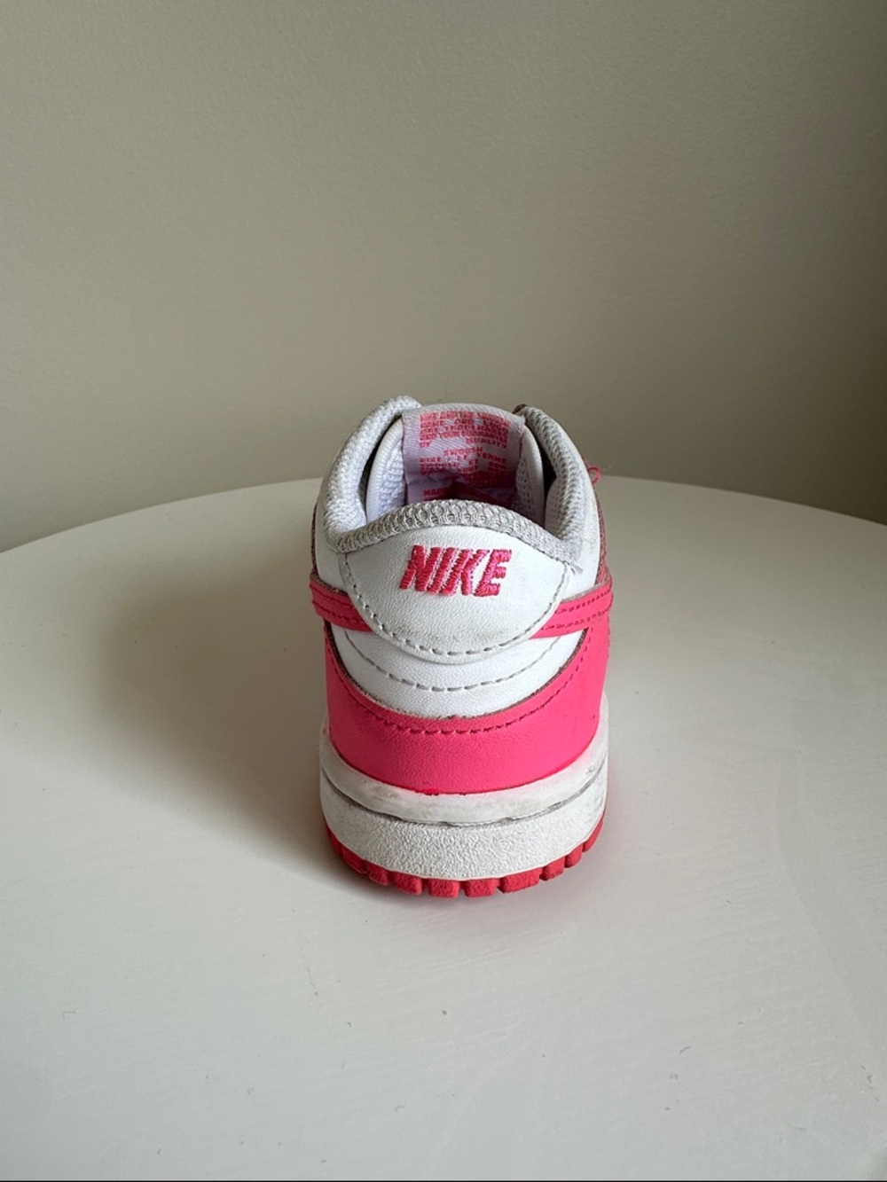 Nike Dunk Low Toddler White/Laser Fuchsia 9C - Picture 5 of 13
